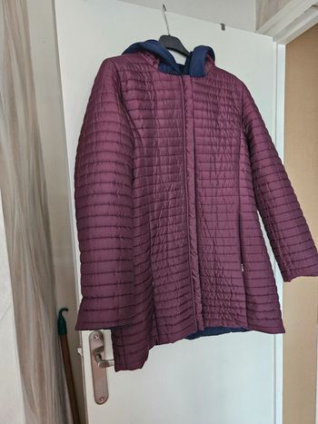 Manteau doudoune réversible bordeaux bleu marine