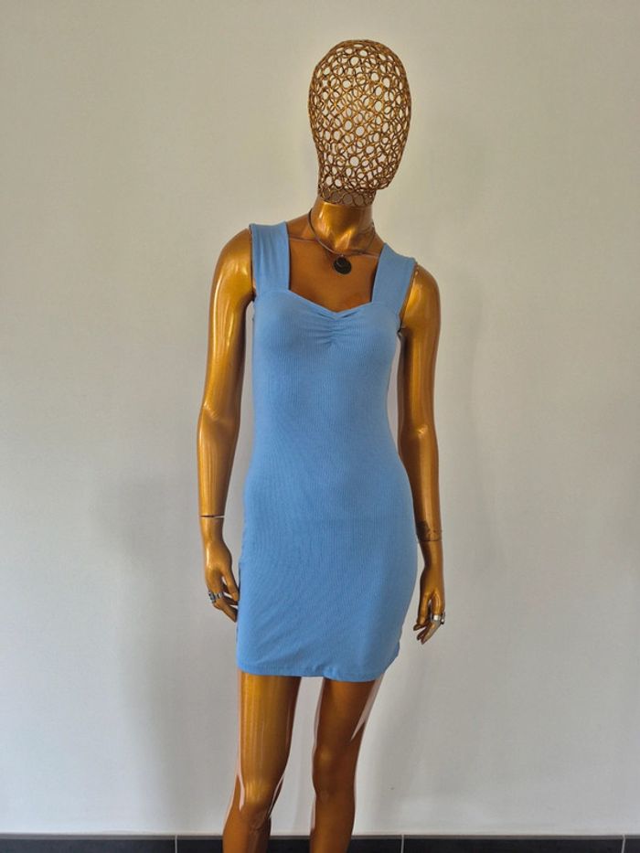 Robe Courte Été Femme Bleue