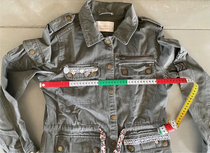 Veste style militaire kaki upcyclé taille 38 cache cache - photo numéro 14