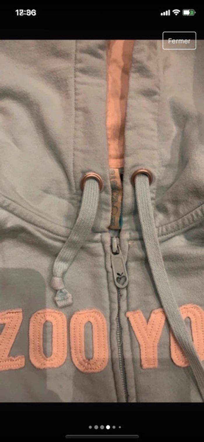 Gilet capuche turquoise clair - photo numéro 4