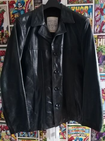 Manteau en cuir homme oakwood taille L