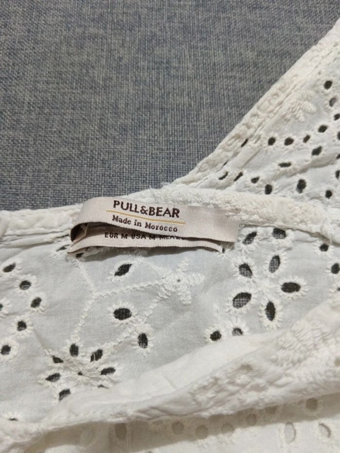 C7 top court blanc Pull&Bear M - photo numéro 3