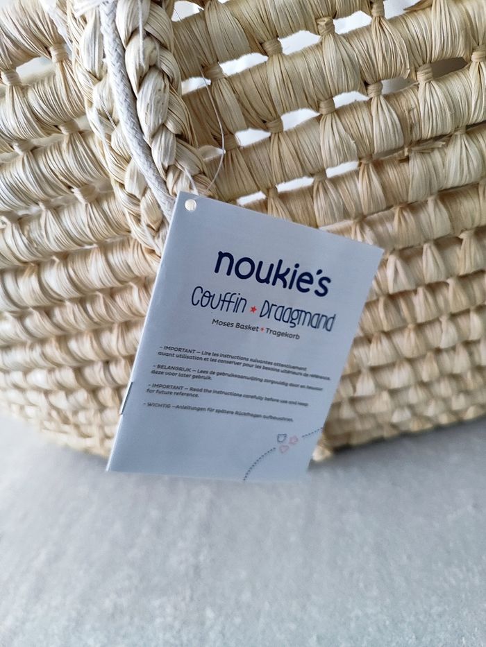 Couffin en osier et Veloudoux gris NOUKIE'S - photo numéro 6