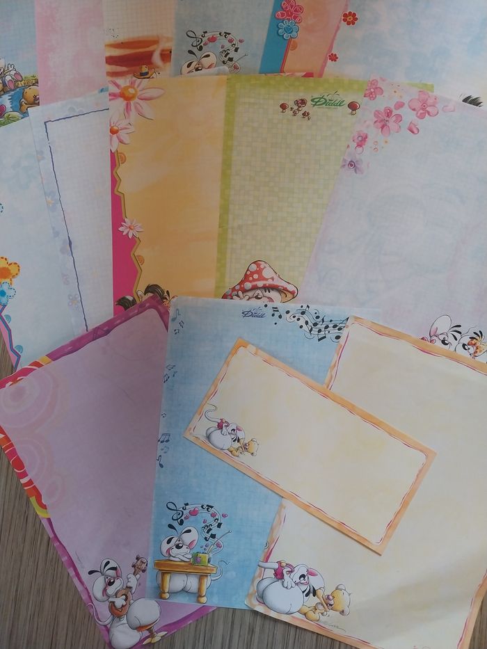 Lot de 14 Feuilles Diddl A4 + 1 Enveloppe Assortie Vintage - photo numéro 2