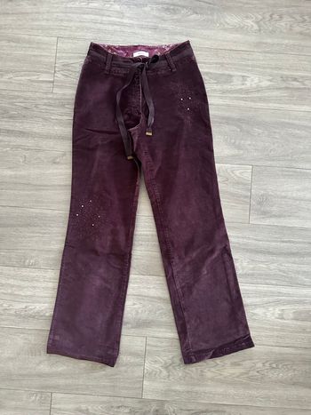 Pantalon en velours et perles violet Burton T36 S