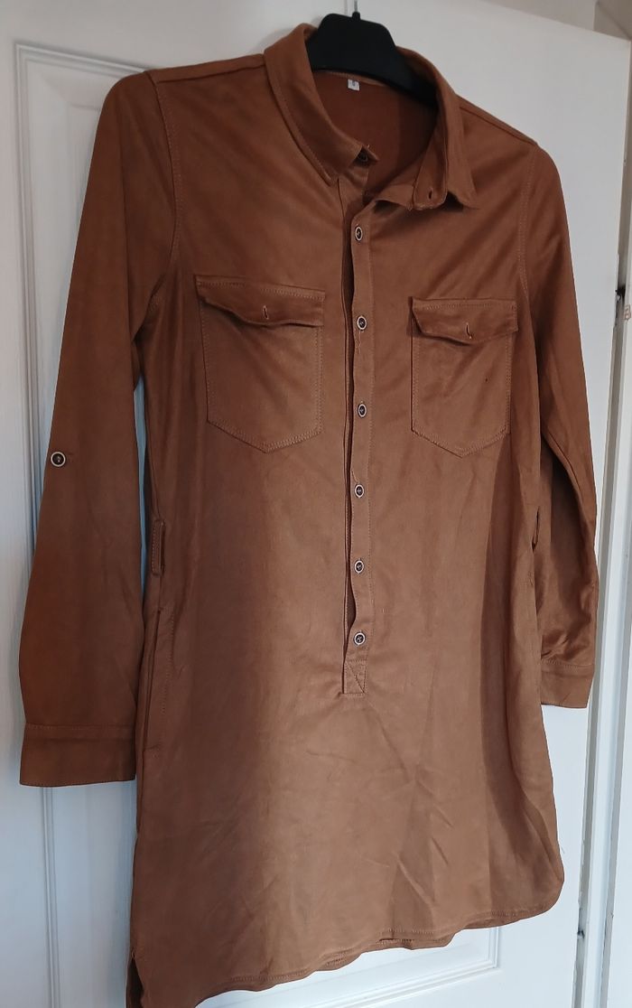 Chemise robe effet dain