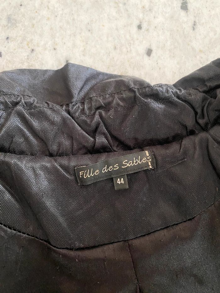 Manteau mi-long noir Fille des sables 44 - photo numéro 8