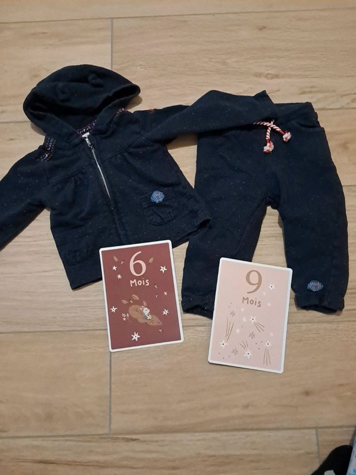 Ensemble veste et pantalon 3 pommes 6/9 mois