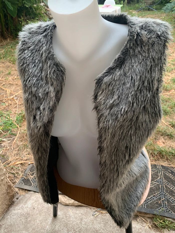 Veste  cache cache sans manches gris taille 42 - photo numéro 6
