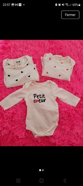 Lot body neuf fille 1 mois