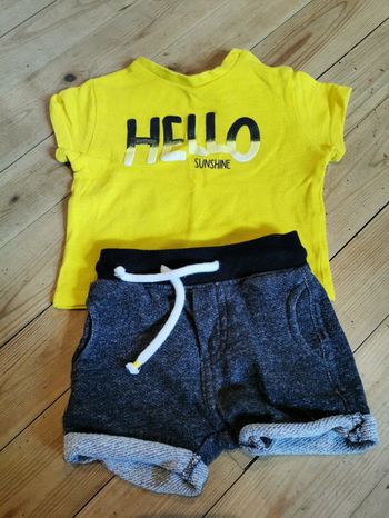 Ensemble t shirt short 6 mois