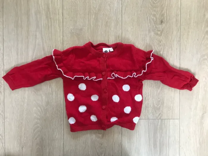 Gilet rouge et blanc 6 mois