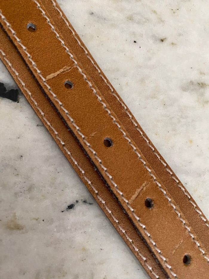 Ceinture marron clair en cuir vintage - photo numéro 8