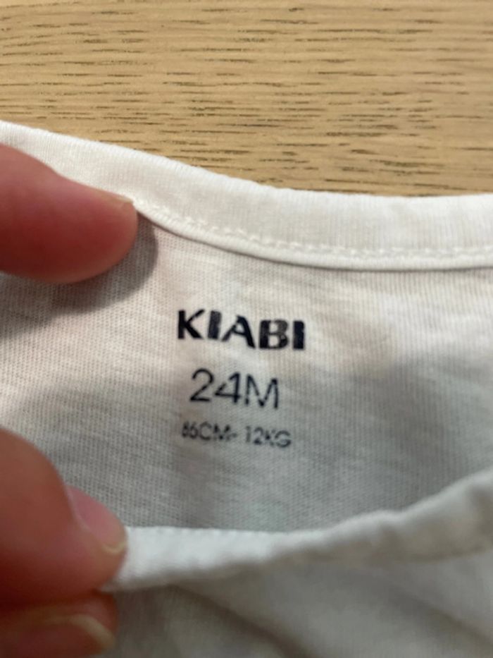 T-shirt manches longues blanc kiabi 24 mois - photo numéro 2