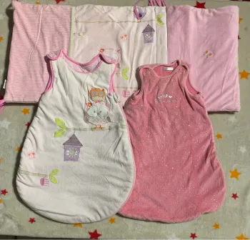 Lot Gigoteuses hiver 0-6 mois + Tour de Lit Coordonné Velours Rose Babies’R’Us