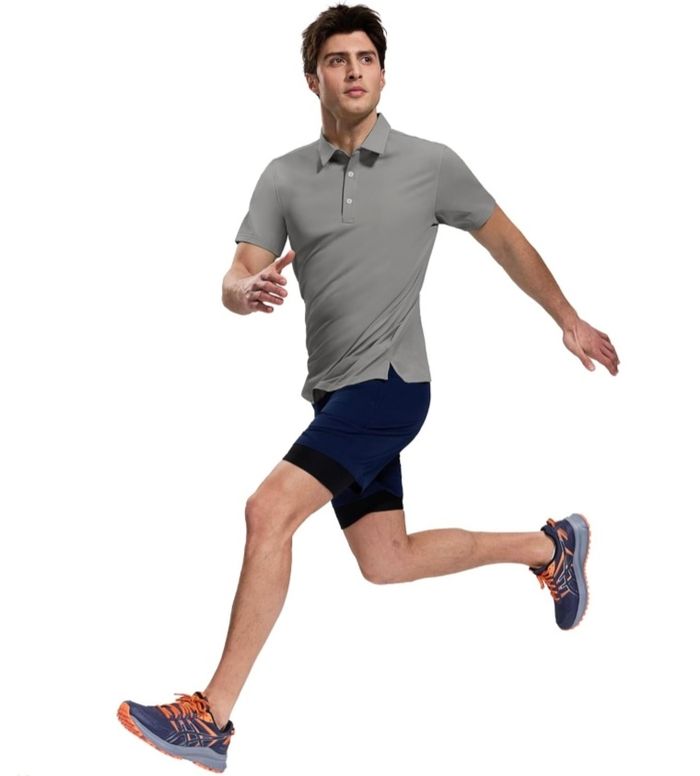 Polo homme manches courtes tennis gris - photo numéro 4