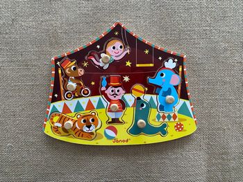 Puzzle en bois cirque des étoiles 6 pièces Janod