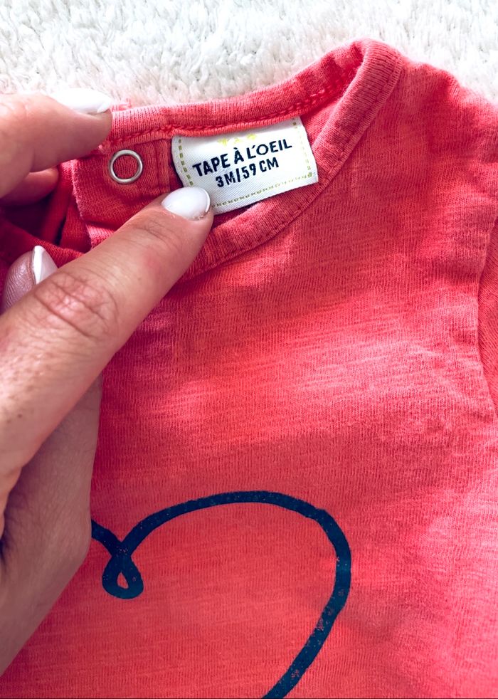 Lot de 2 tee-shirts manches longues « tape à l’œil » 3 mois - photo numéro 2