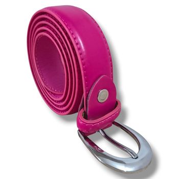 Ceinture cuir synthétique - Rose taille 115