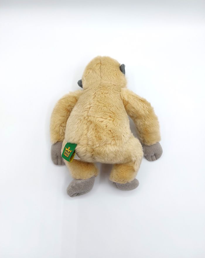 Peluche doudou singe beige blanc gris WILD REPUBLIC 2010 – 20 cm assis yeux durs - photo numéro 2