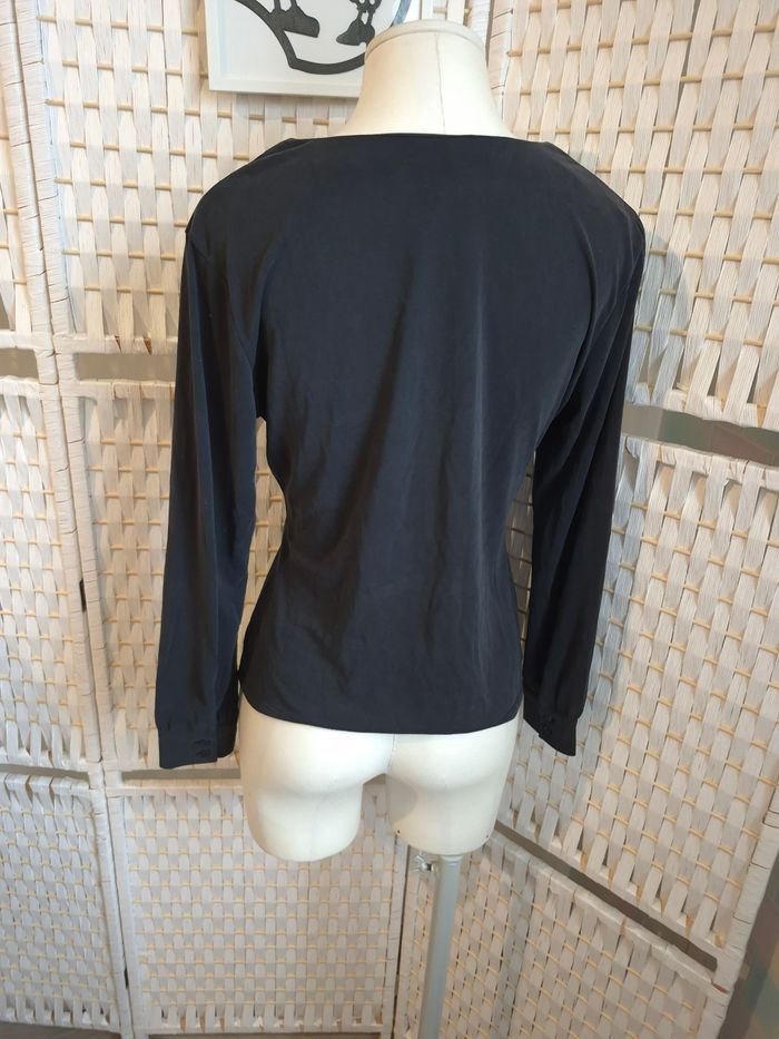 Joli haut cache-cœur noir Etam femme TS / 36 Très Bon État - photo numéro 4