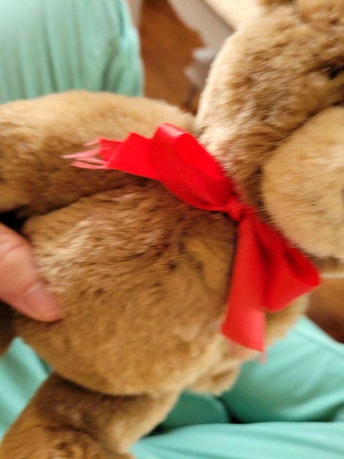 Peluche Ours brun articulé Steiff 26cm debout assis marron collection noeud rouge - photo numéro 6