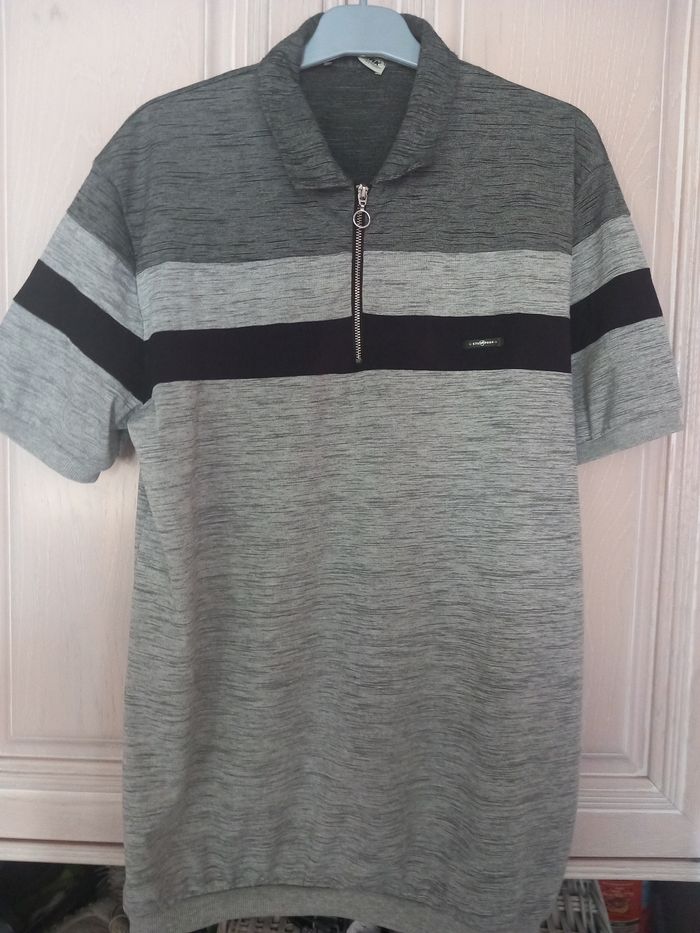 Polo gris et noir taille L Stil Park