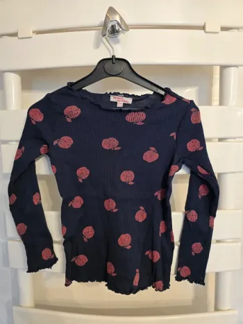 Tee-shirt bleu marine pomme Du pareil au même