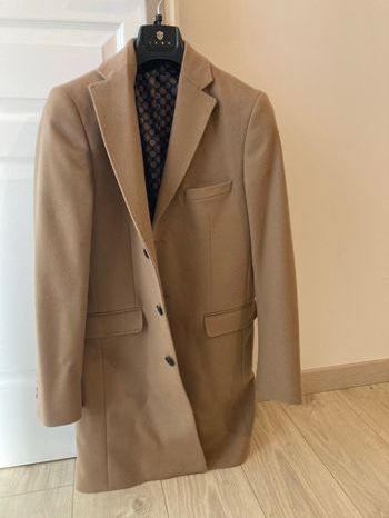 Manteau mi-long en laine Camel