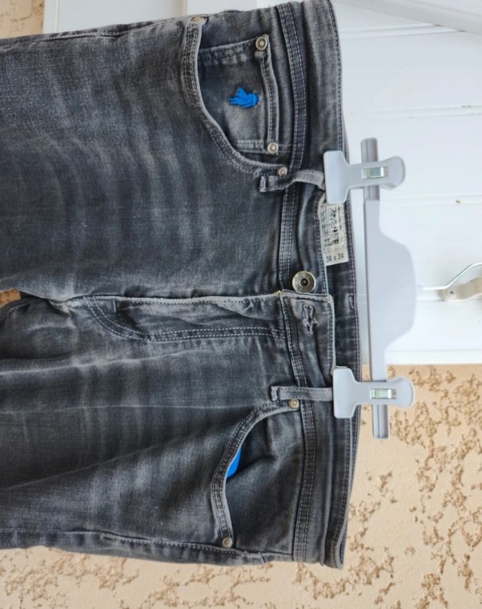 Jean skinny gris noir taille L - photo numéro 2