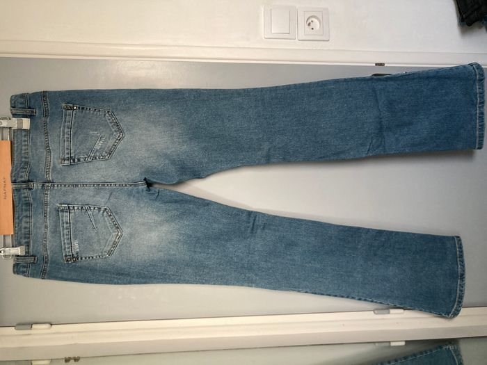 Jean bleu clair Camaïeu avec strass métal - photo numéro 3