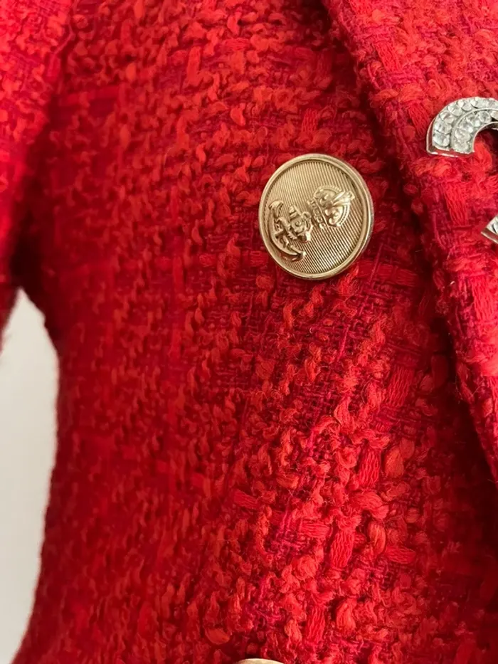 Zara Veste blazer tailleur tweed à boutonnage croisé taille XS - photo numéro 6
