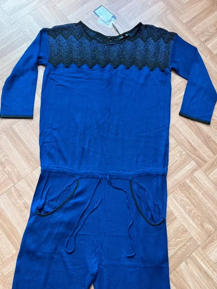 Combinaison ensemble manches 3/4 bleu vintage rare Georges Rech (NEUVE) - photo numéro 2