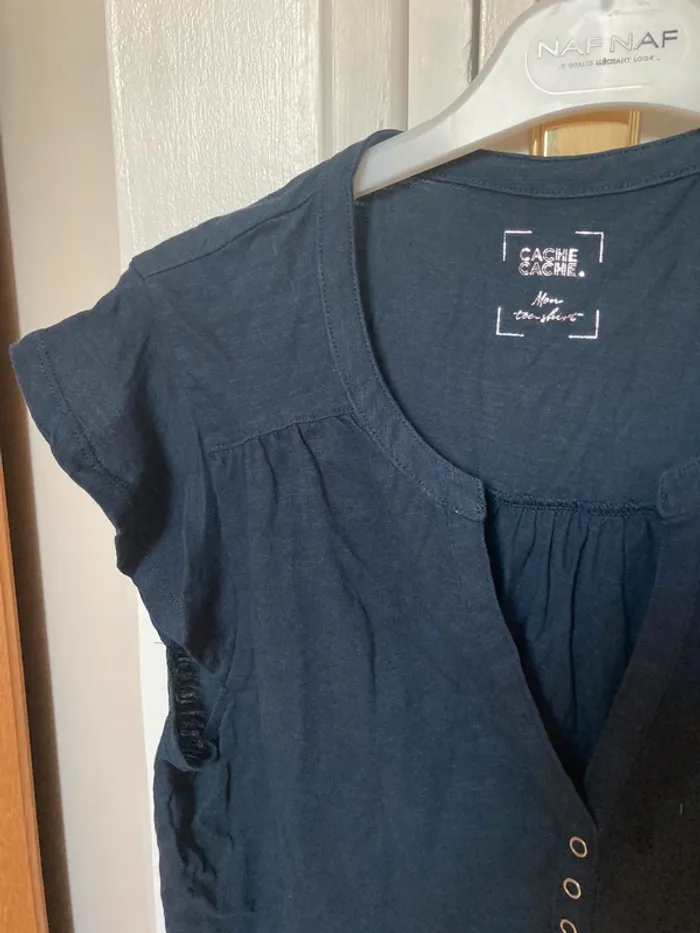T-shirt manches volantées cache cache taille L - photo numéro 2