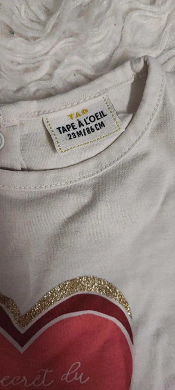 T-shirt manches longues blanc taille 23 mois - photo numéro 5