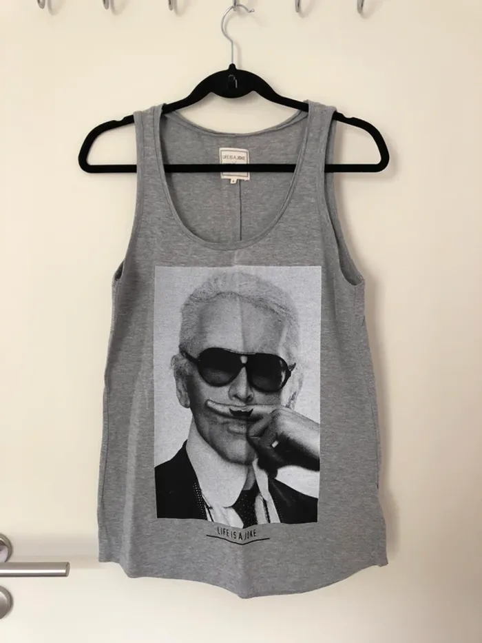 Débardeur Life is Joke gris Karl Lagarfeld taille S