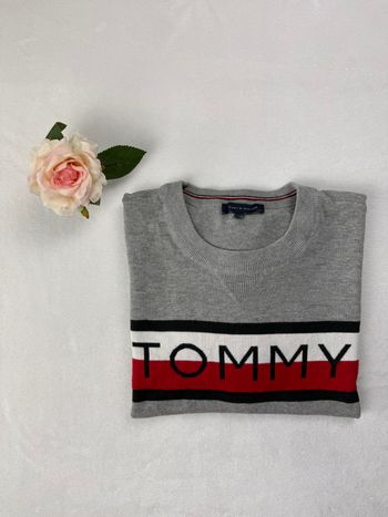 Pull gris Tommy Hilfiger pour homme Logo Tommy Taille XL SMO1525