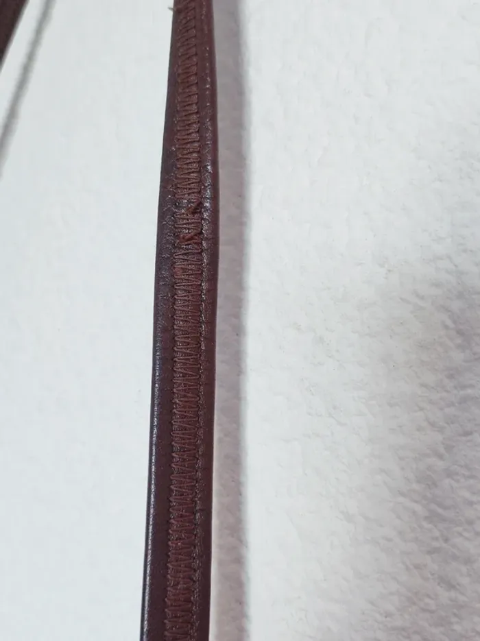 Pochette bandoulière détachable cuir marron anse argent 70-80 vintage - 27×24cm - photo numéro 11