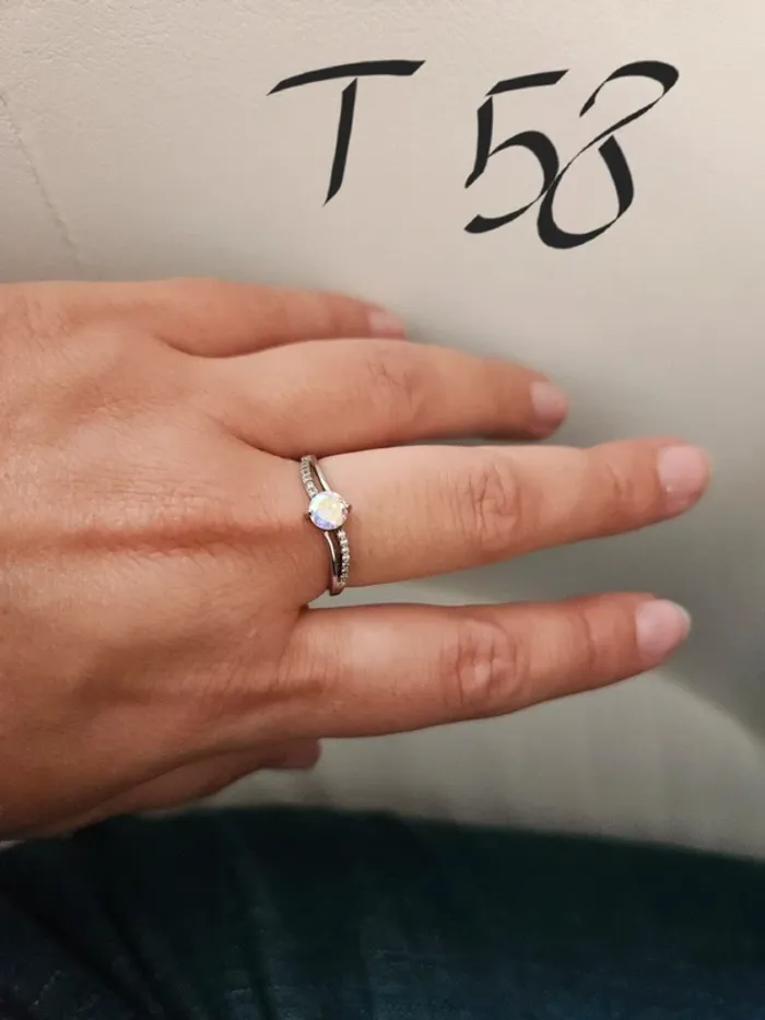 Bague pierre zirconium t58