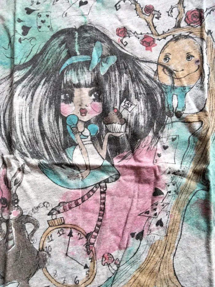 Tee shirt Alice au pays des merveilles Zara - photo numéro 2