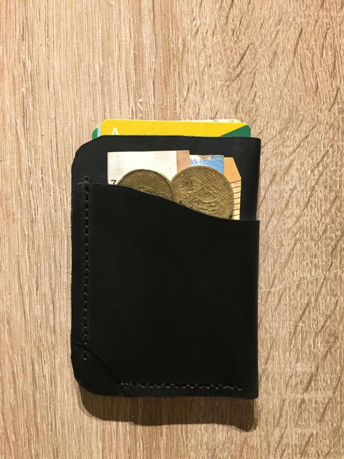 porte-carte noir cuir - photo numéro 2