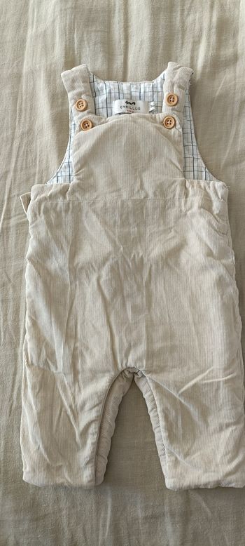 Salopette Cyrillus beige velours 3 mois