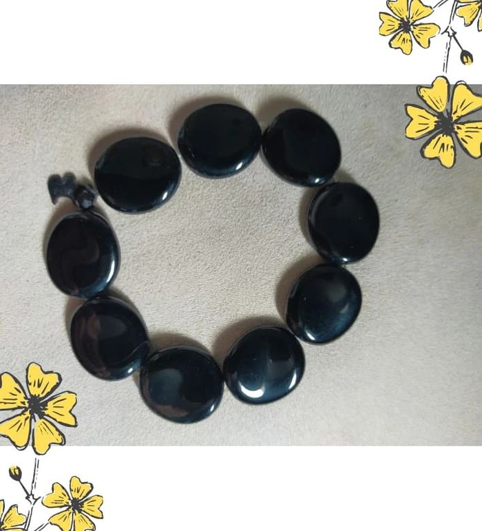 Bracelet noir à médaillon – signé Agatha Paris - photo numéro 5