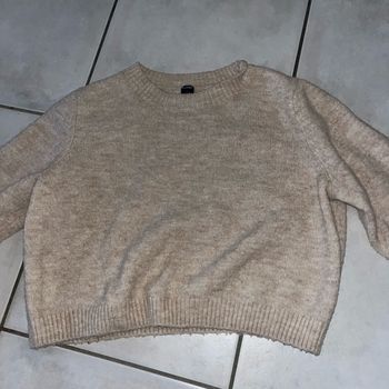 Pull beige manche longue