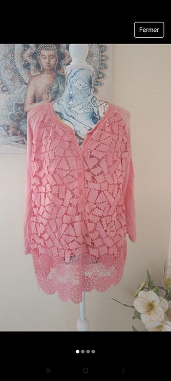 Blouse légère manche longue rose pâle t42