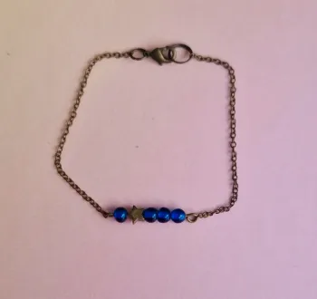 Bracelet perles bleues