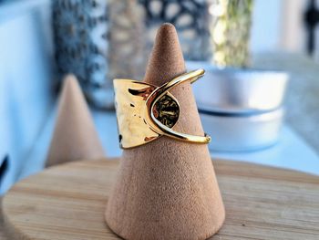Bague Doré ouverte en acier inoxydable bague avec un design moderne et jolie, Ajustable