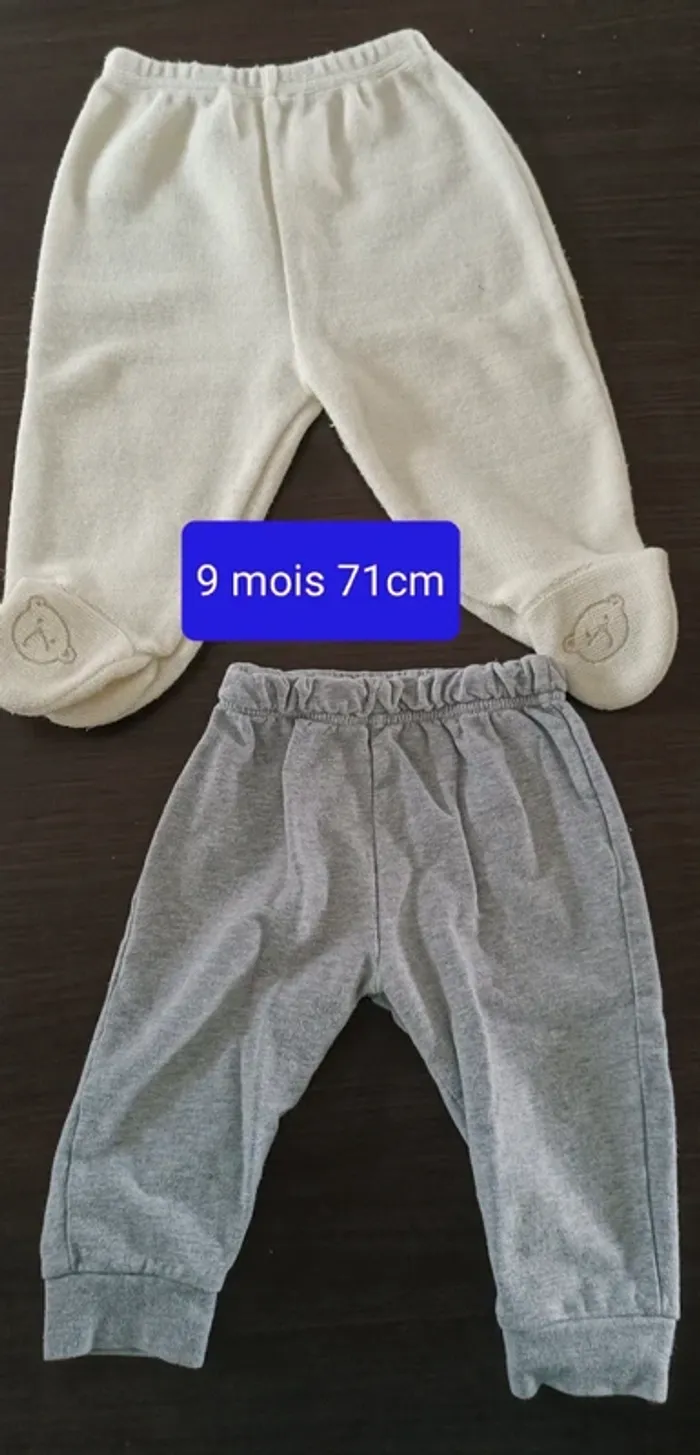 Lot pantalons 9 mois 71cm mixte garçon fille