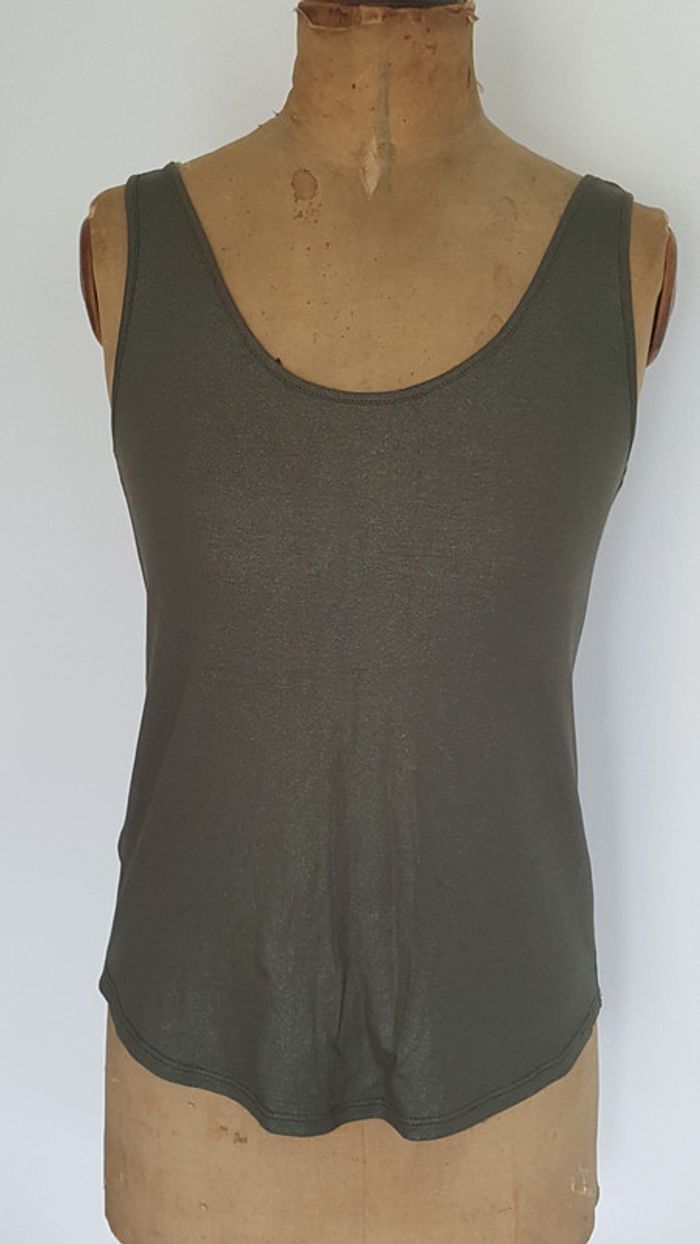 débardeur kaki pailleté 38