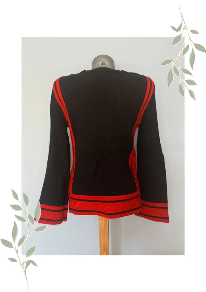 Pull Noir à Bandes Rouges – Alexander McQueen – Taille L 🖤 - photo numéro 8